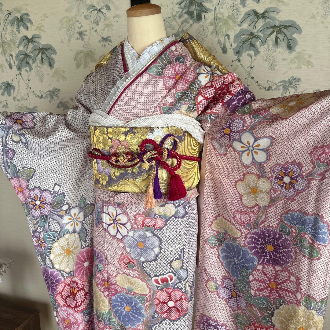 ふわっと華やか絞り模様♡振袖フルセット♡成人式前撮り結婚式