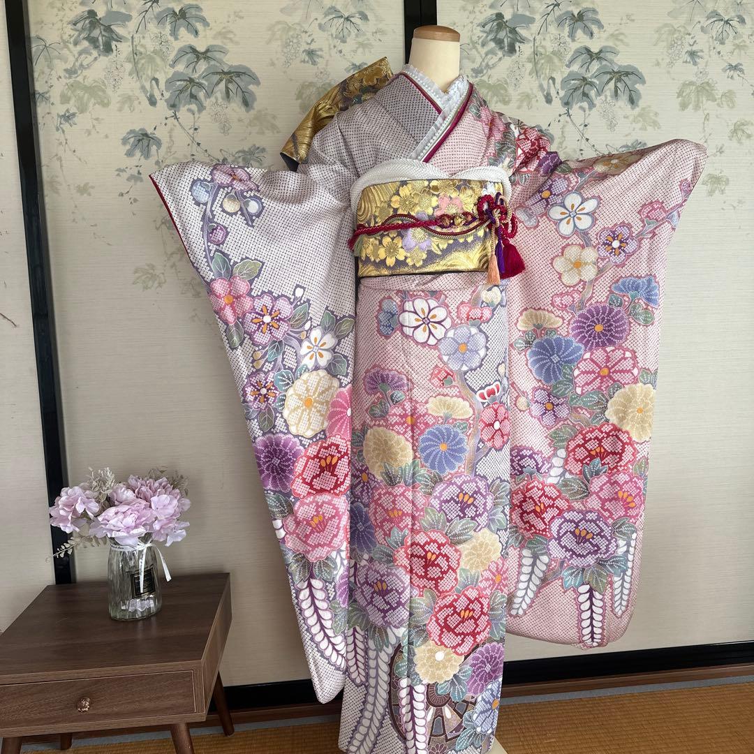 ふわっと華やか絞り模様♡振袖フルセット♡成人式前撮り結婚式