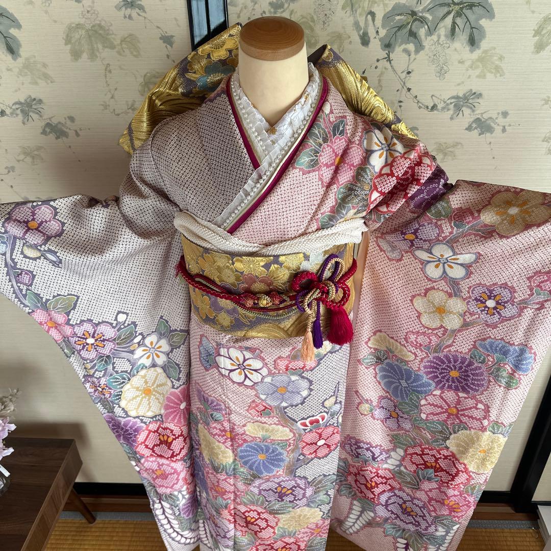 ふわっと華やか絞り模様♡振袖フルセット♡成人式前撮り結婚式