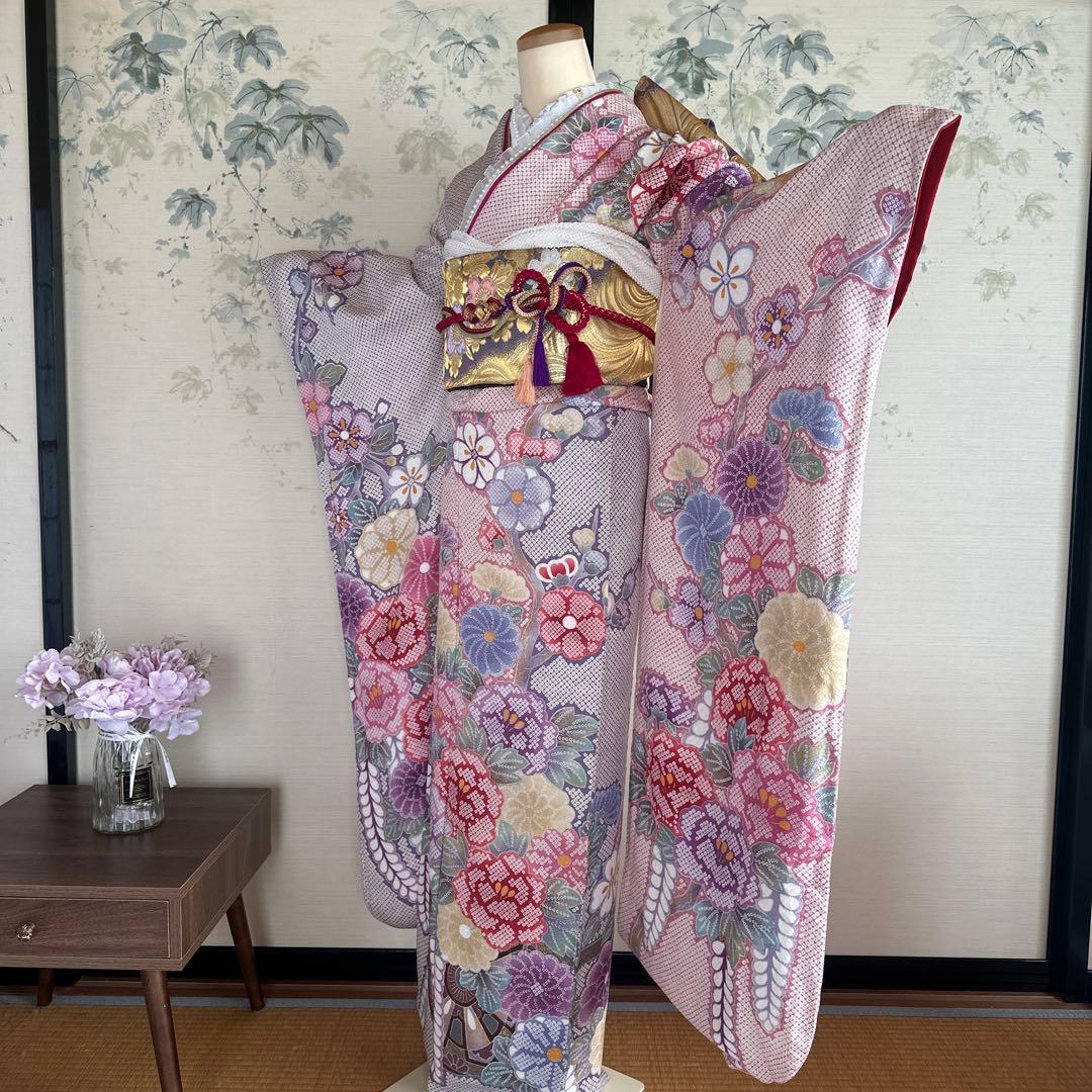ふわっと華やか絞り模様♡振袖フルセット♡成人式前撮り結婚式