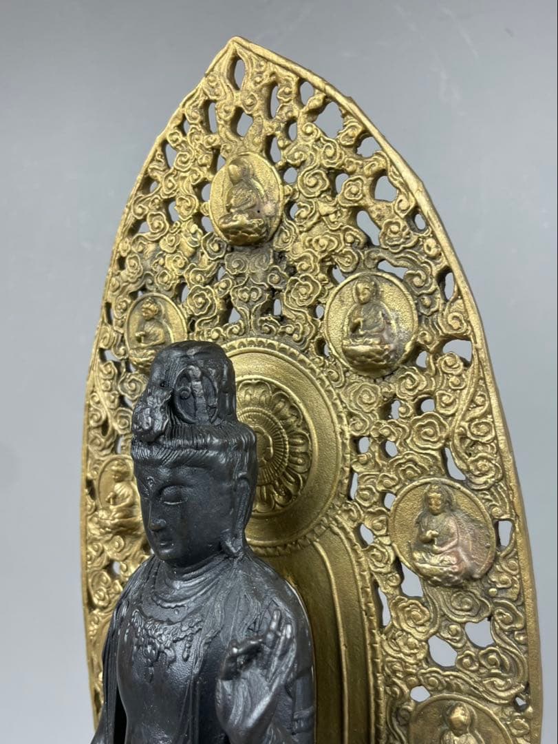 国宝写 薬師寺東院堂 聖観音菩薩立像 置物 彫刻 銅像 彫像 仏教美術