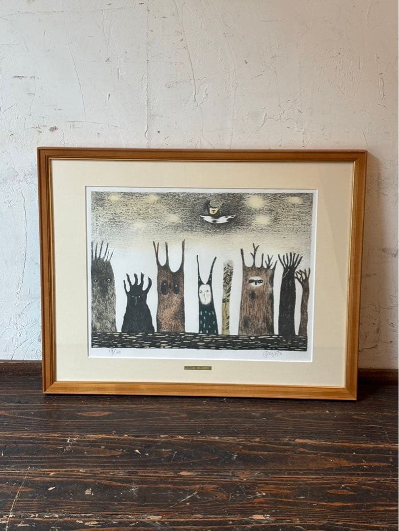 佐々木スカイ＊③ 絵画 リトグラフ セット鈴木信吾 他 直筆サイン入 額縁