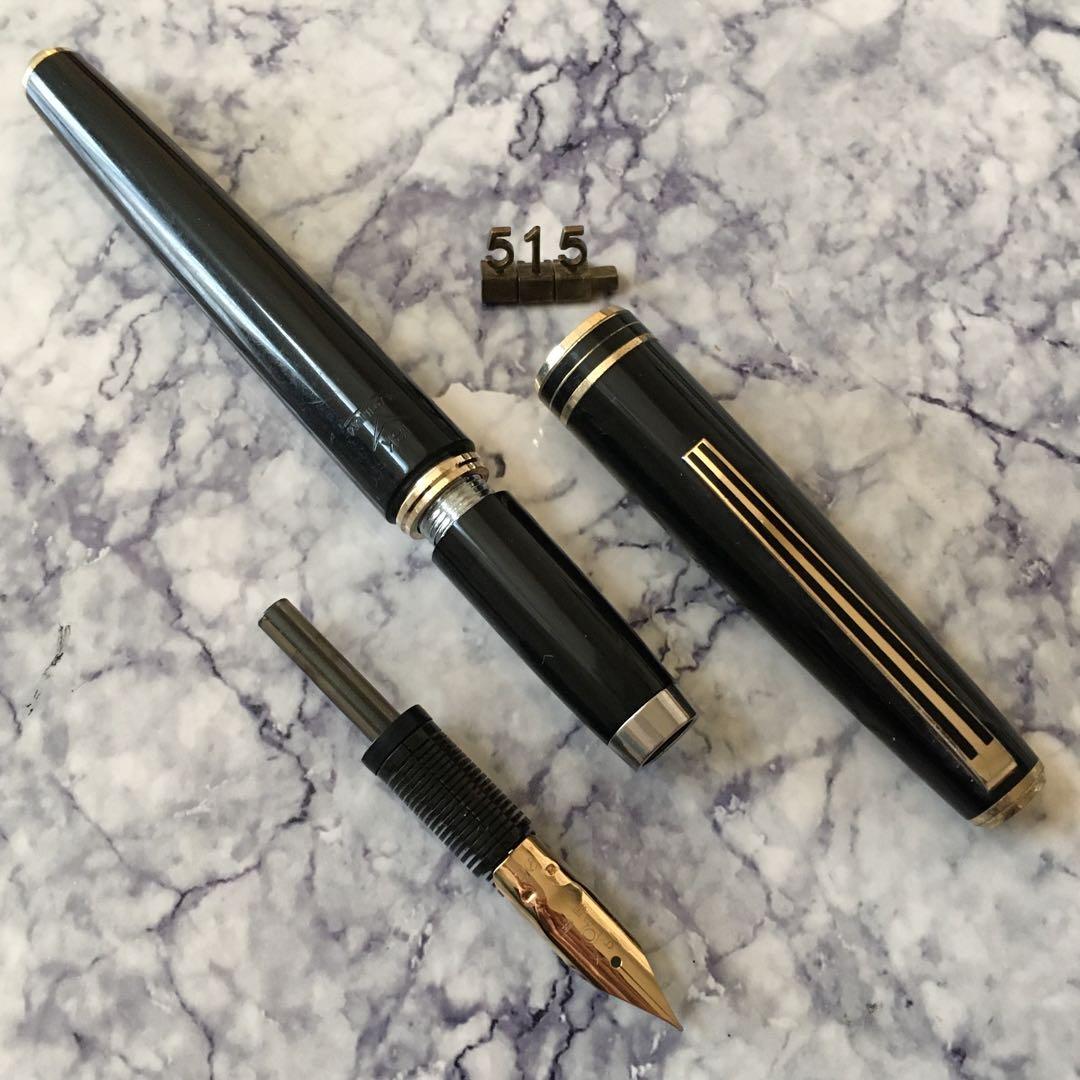 #515 オーバーホール済み 万年筆 PLATINUMプラチナ ロング 18k