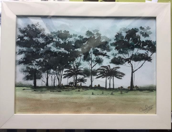 絵画癒しの絵　水彩画　ハワイのパワースポット