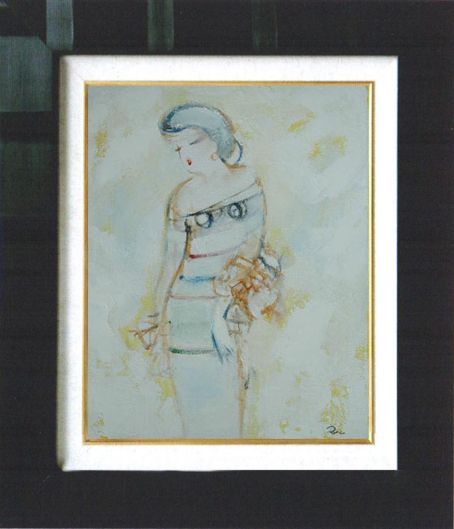 油絵 菅家令子 絵 絵画 インテリア F3-020311 人物 女性像