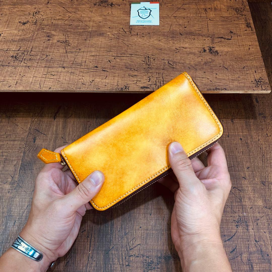サドルレザー ラウンドファスナー メンズ財布 長財布 本革 YKK