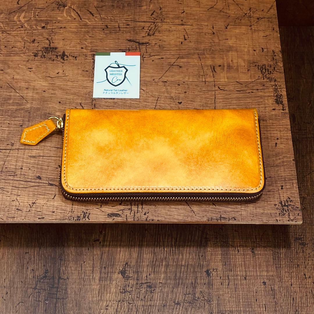 サドルレザー ラウンドファスナー メンズ財布 長財布 本革 YKK