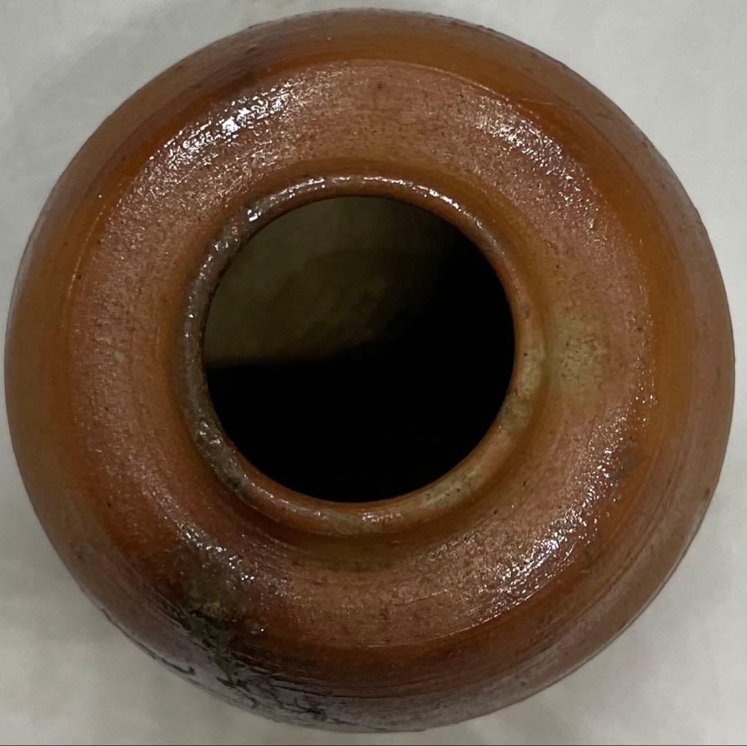 県指定重要無形文化財　山本雄一　備前茶入　共箱(四方桟盛蓋) 共布　栞　y2