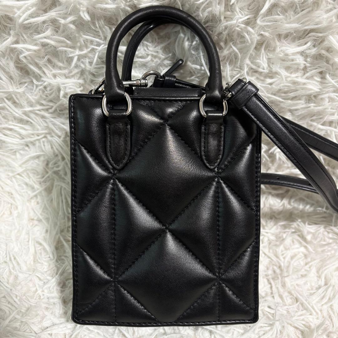 未使用級/保存袋付✨コーチ ショルダーバッグ ノース サウス パフィー 本革 黒