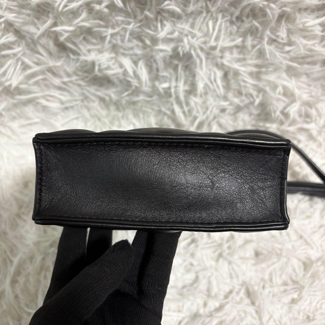 未使用級/保存袋付✨コーチ ショルダーバッグ ノース サウス パフィー 本革 黒