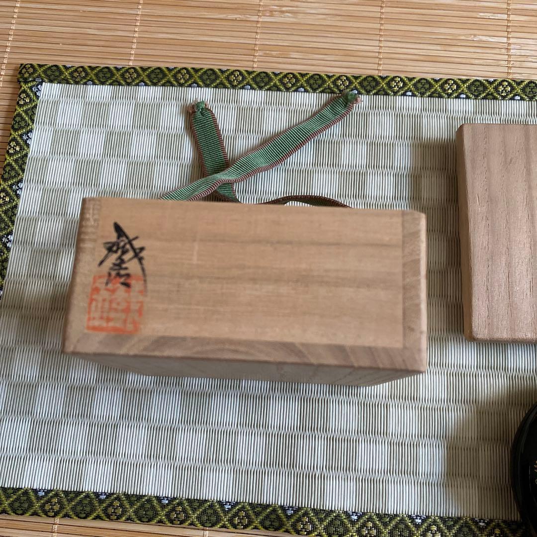 輪島塗　鈴谷鐵五郎　香合　螺鈿細工　内梨地