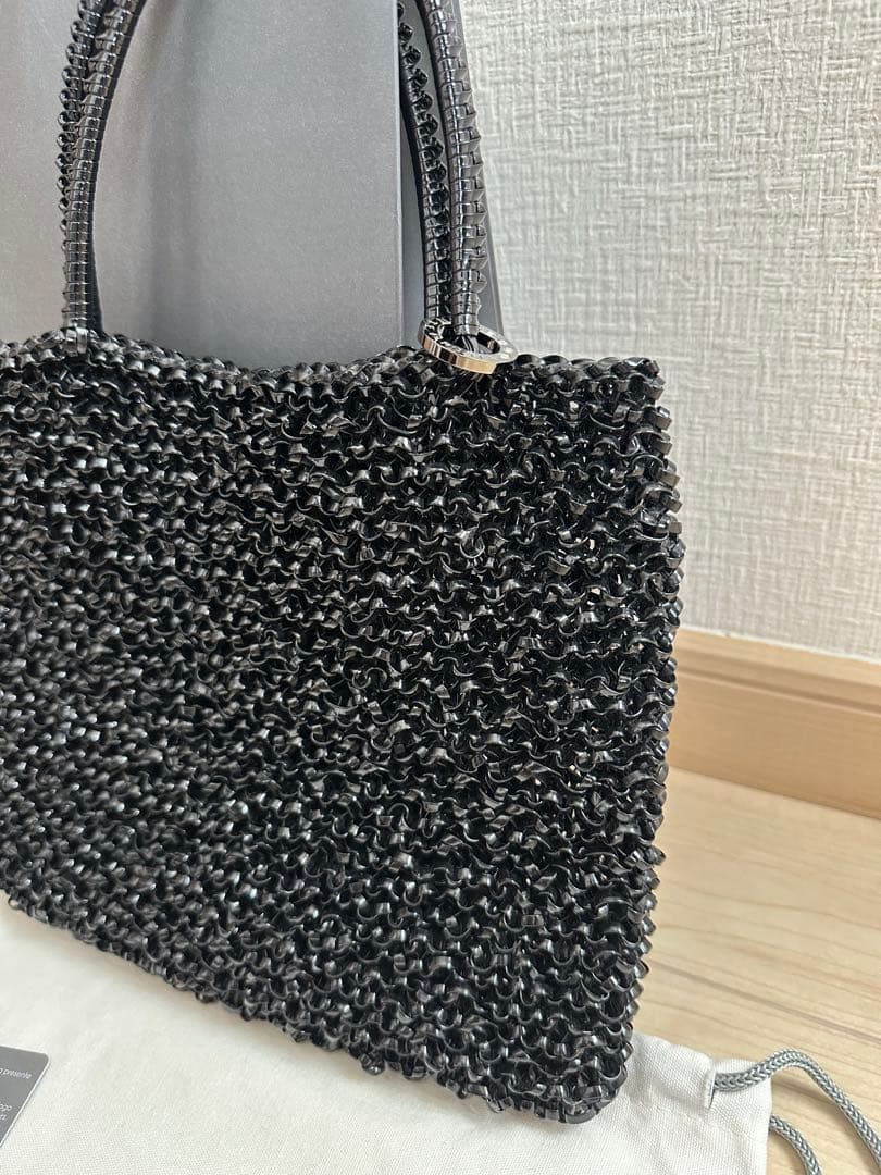 アンテプリマ ワイヤーバッグ スタンダードスクエアミディアム　ブラック新品