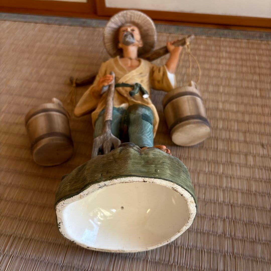 陶器製農夫像 2体セット