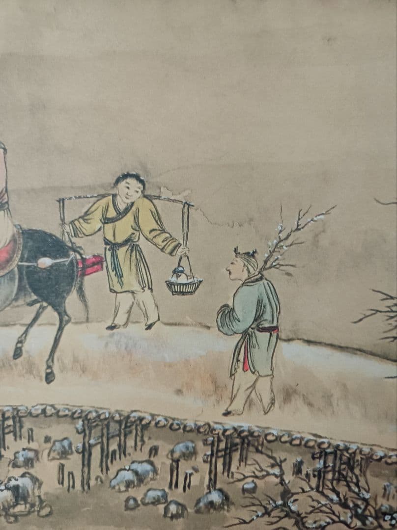 美品 開運 縁起物 おもてなし 軸 絵 雪 花 山水 禅 中国 美術 インテリア