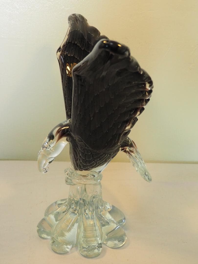 ガラスの鳥　鷲　鷹　置物　オブジェ　-KA