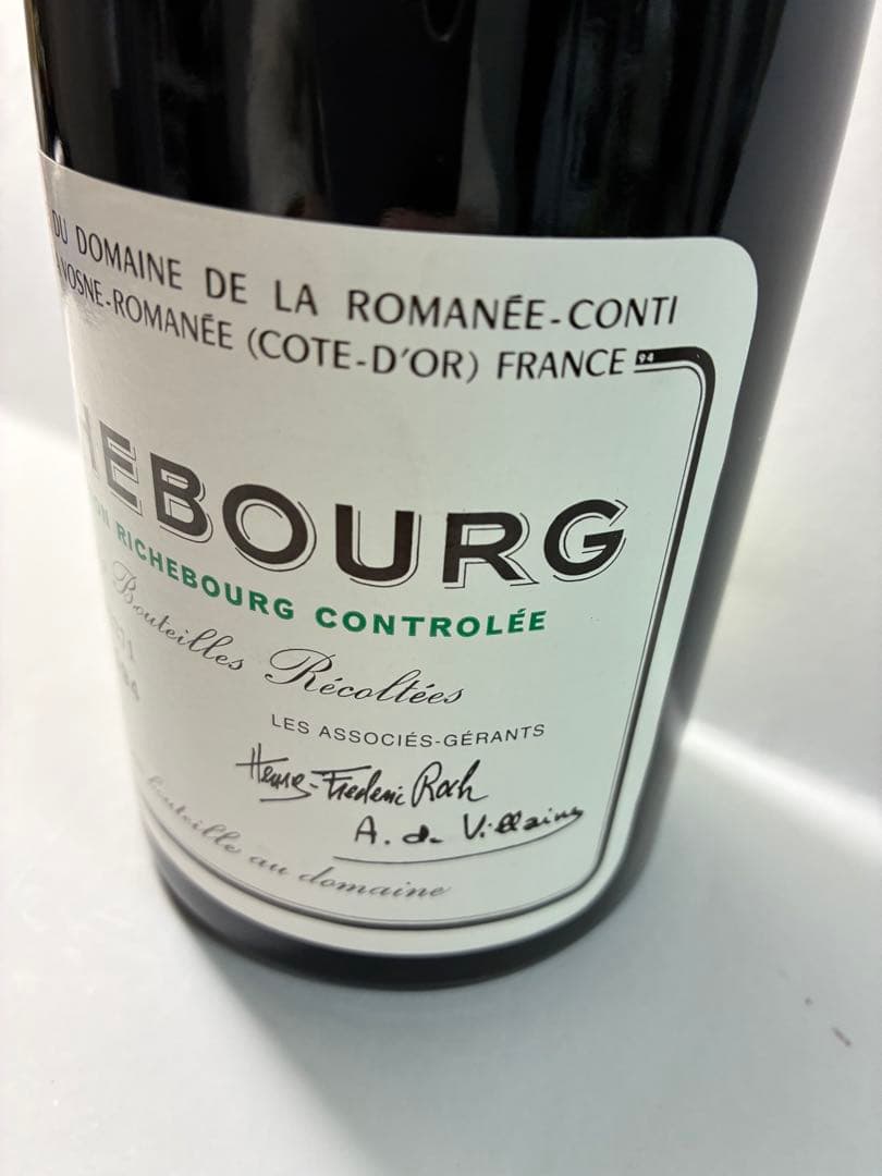 未開栓 DRC リシュブールRichebourg 1994澱ありフランス赤ワイン