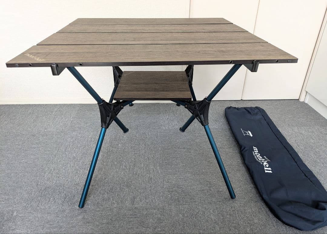 モンベル　マルチフォールディングテーブル　テーブルボード付き　オーク　（美中古）