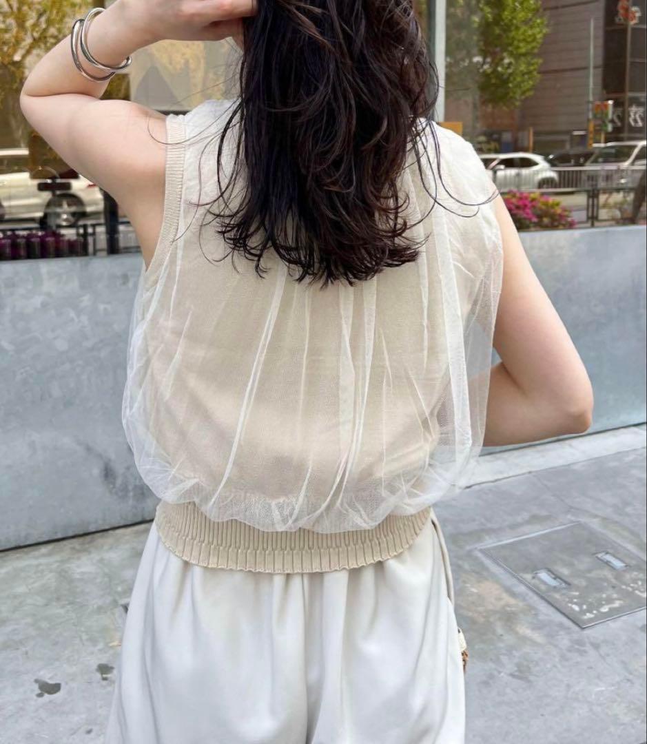 匿名配送・チュールレイヤードタンク