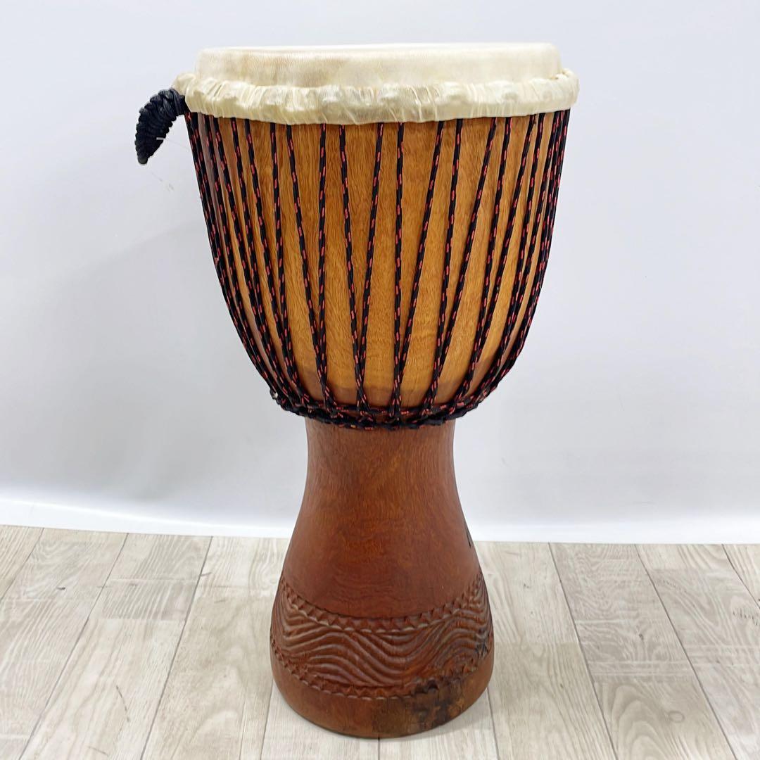 Afroton アフリカ産 打楽器 ジャンベ 約13インチ 良品
