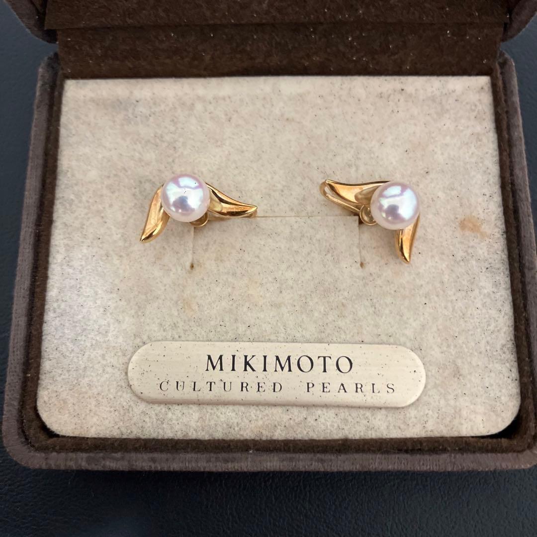 良好　箱付きMIKIMOTO 真珠 K18 ピアス　ミキモト　JAL 機内販売