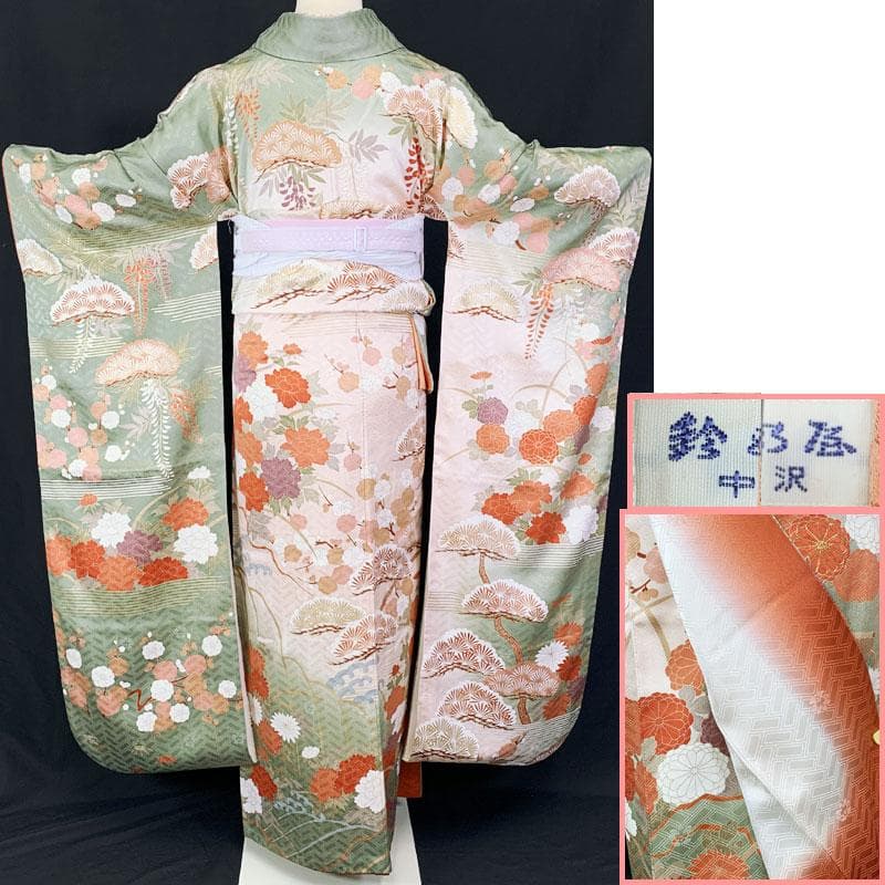 512z34.507u21☆吉澤友禅 吾妻徳穂 振袖 鈴乃屋 作家物 小柄☆美品