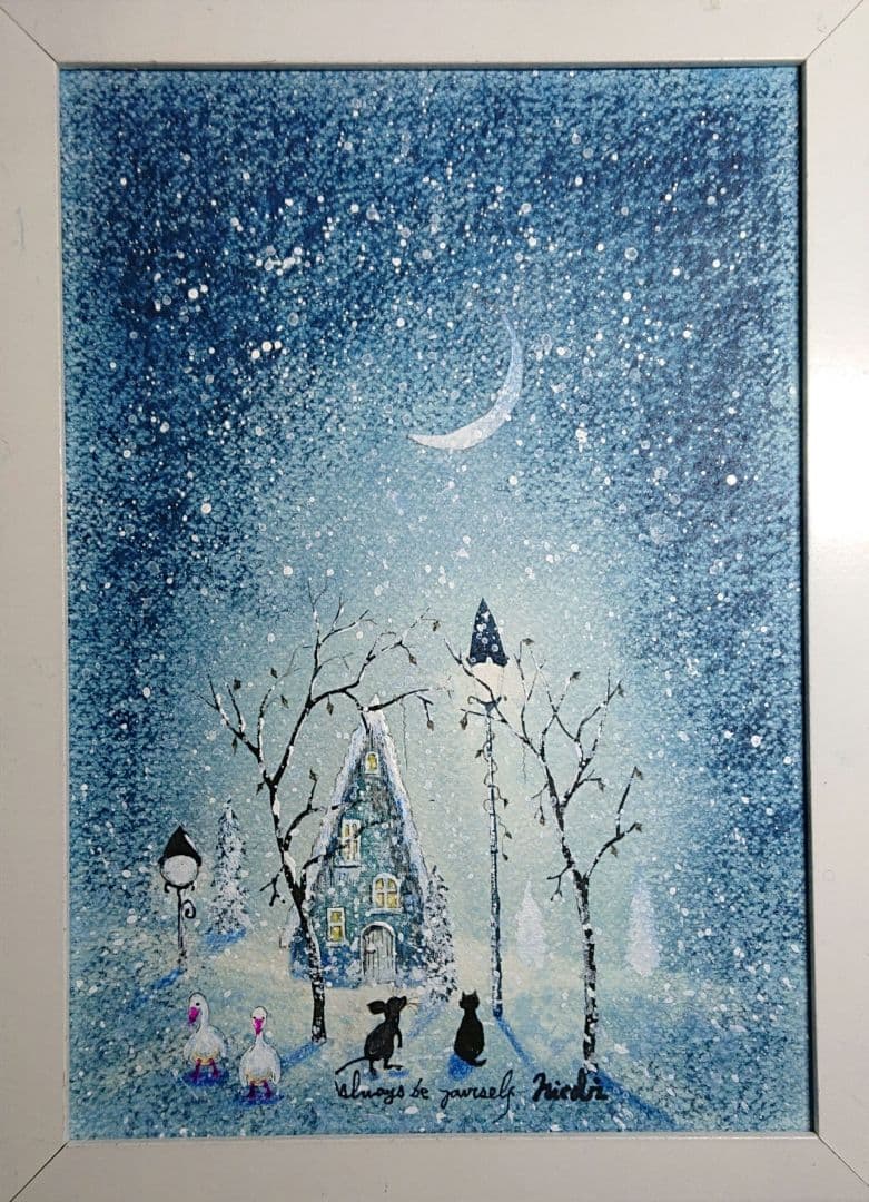 絵画 ★あつ★ 青の魔法 985 他1点原画 アート