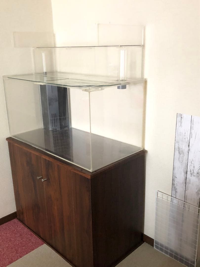 【特注品】90cmアクリルWオーバーフロー水槽(本水槽+リフジュウム水槽)