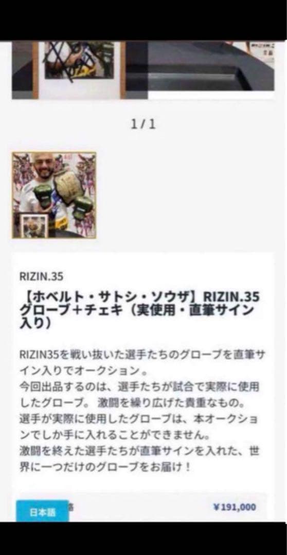 【週末処分価格】RIZIN サトシ　直筆サイン入り　パンフレット　クリアファイル