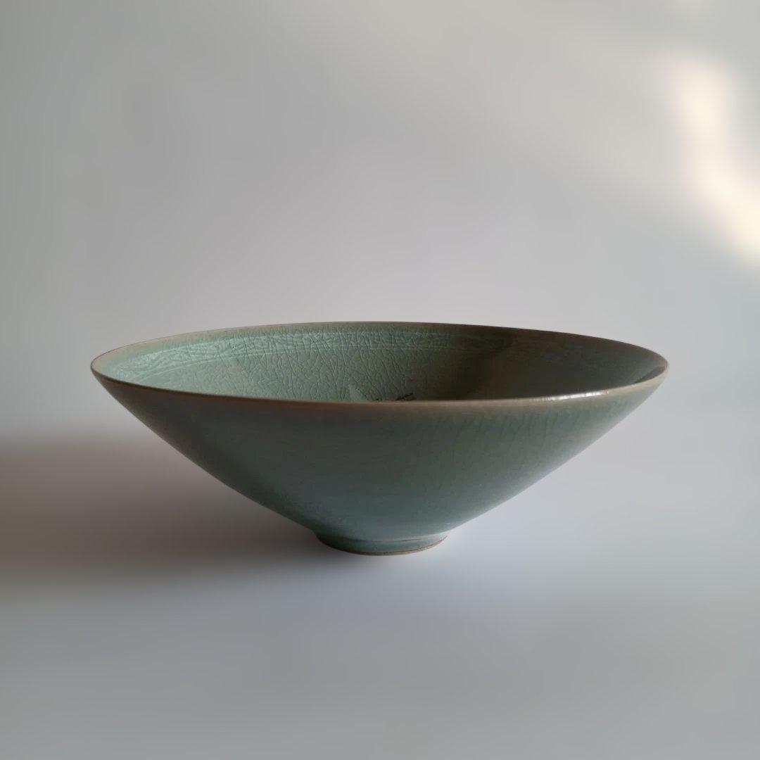 金福漢作高麗青磁茶碗　茶道具　桐箱付き