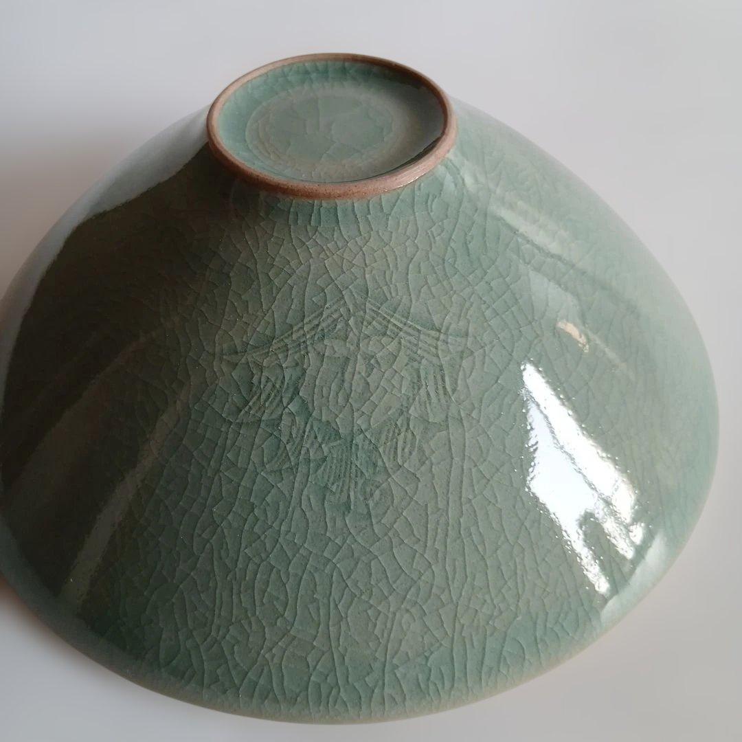 金福漢作高麗青磁茶碗　茶道具　桐箱付き