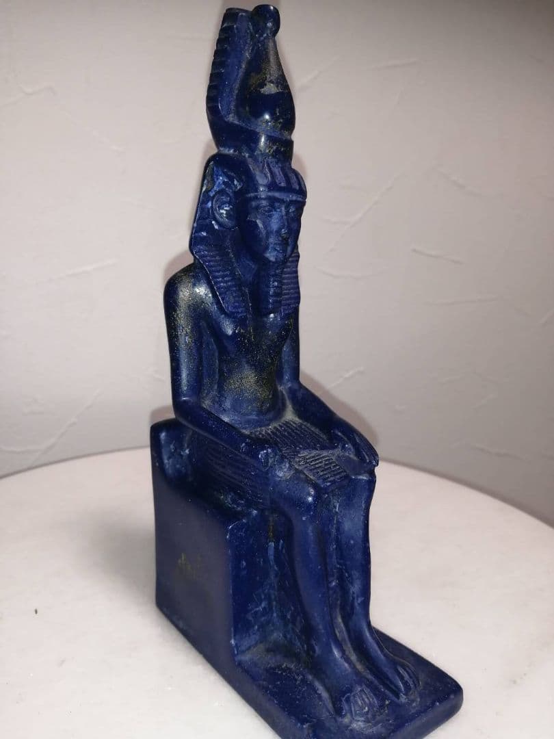 エジプト ラピスラズリ ファラオ 像