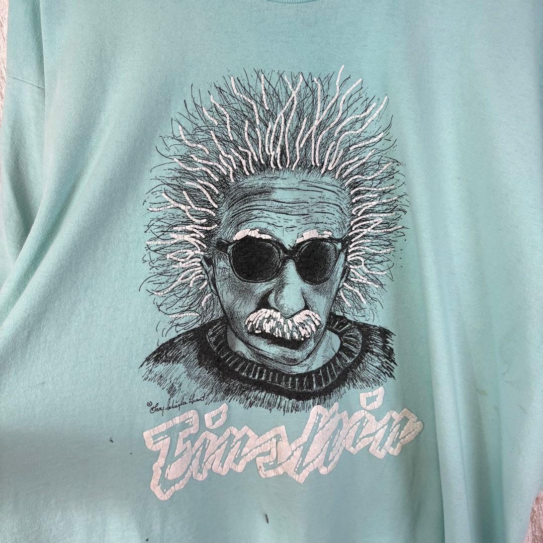 ヴィンテージ アインシュタイン レア 3Dプリント シングルステッチ Tシャツ