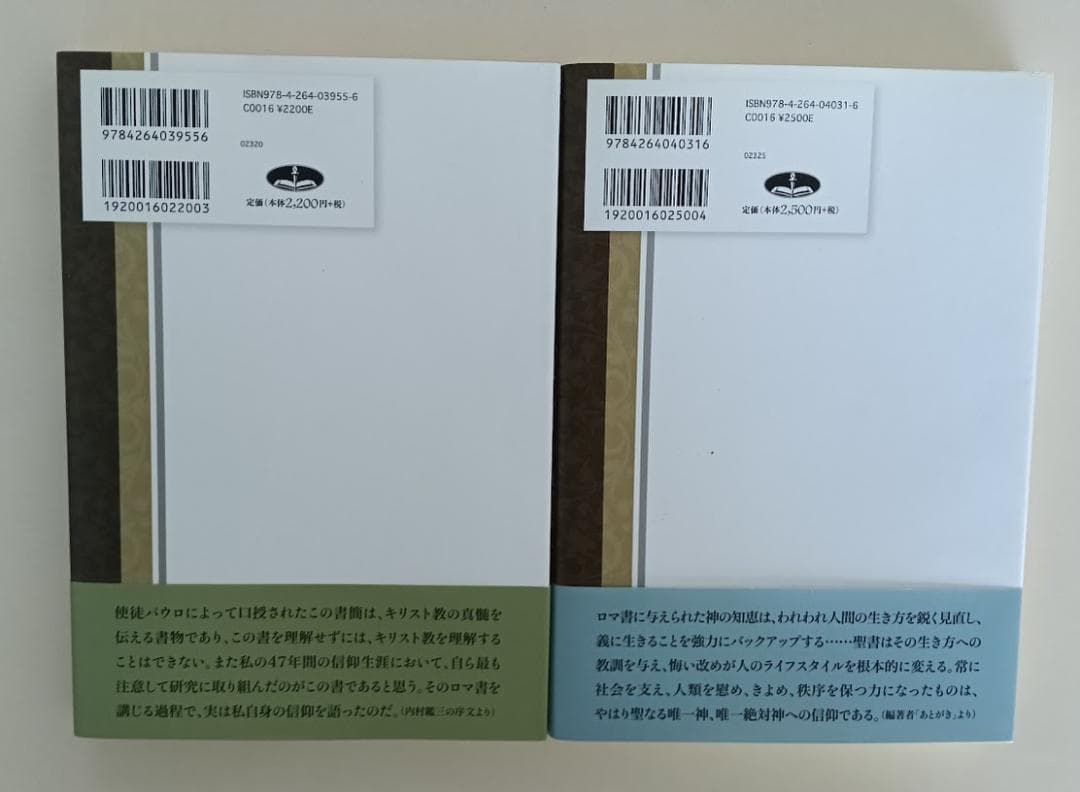 【帯付・美品】現代に語る内村鑑三　ロマ書の研究　上・下揃　内村鑑三