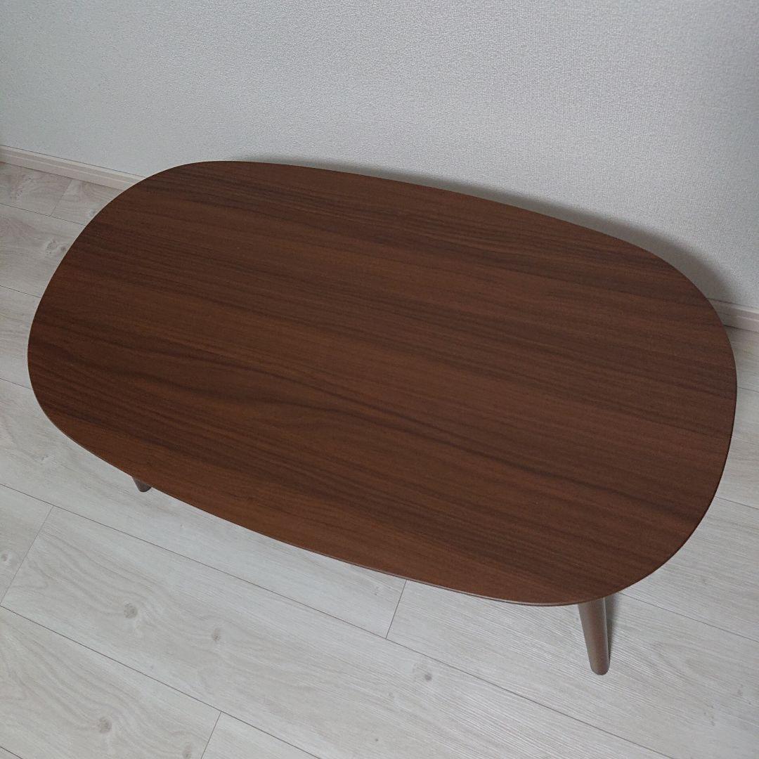 【値下げ】 楕円形 こたつ テーブル ブラウン 木製 折脚 カルミナ950