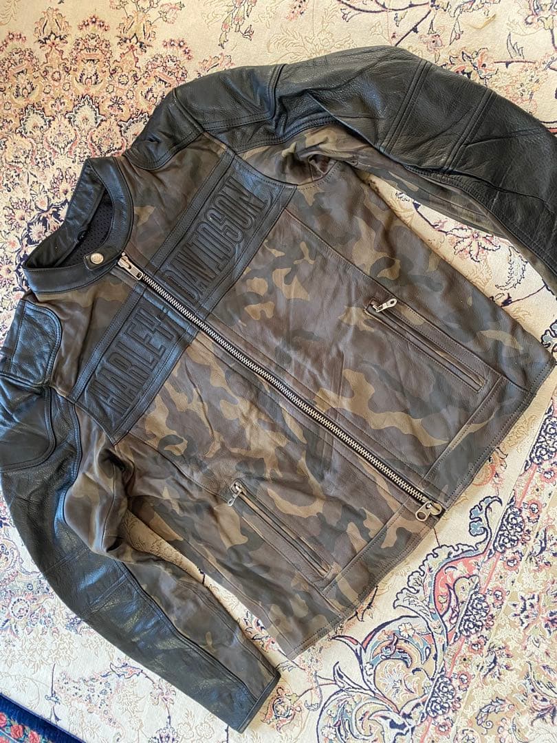 新品未使用HARLEY-DAVIDSON ブラックレザーロゴジャケット 在庫限り