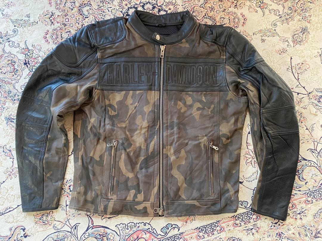 新品未使用HARLEY-DAVIDSON ブラックレザーロゴジャケット 在庫限り