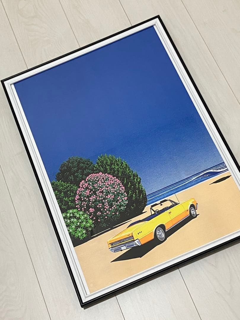 【額縁付き】 永井博（Hiroshi Nagai） A2ポスター　車