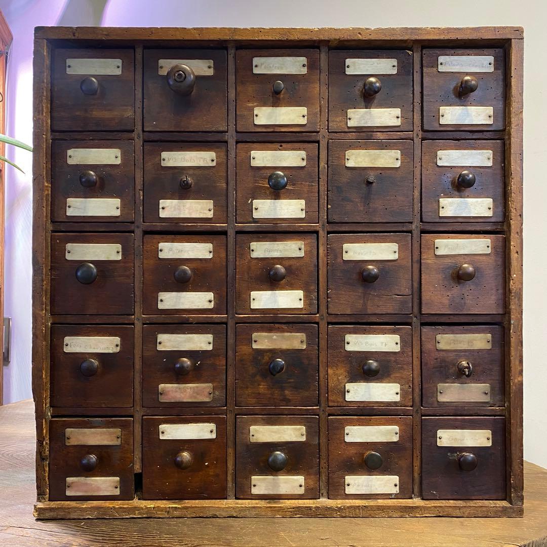 25杯引き出し 靴職人アトリエ アンティーク