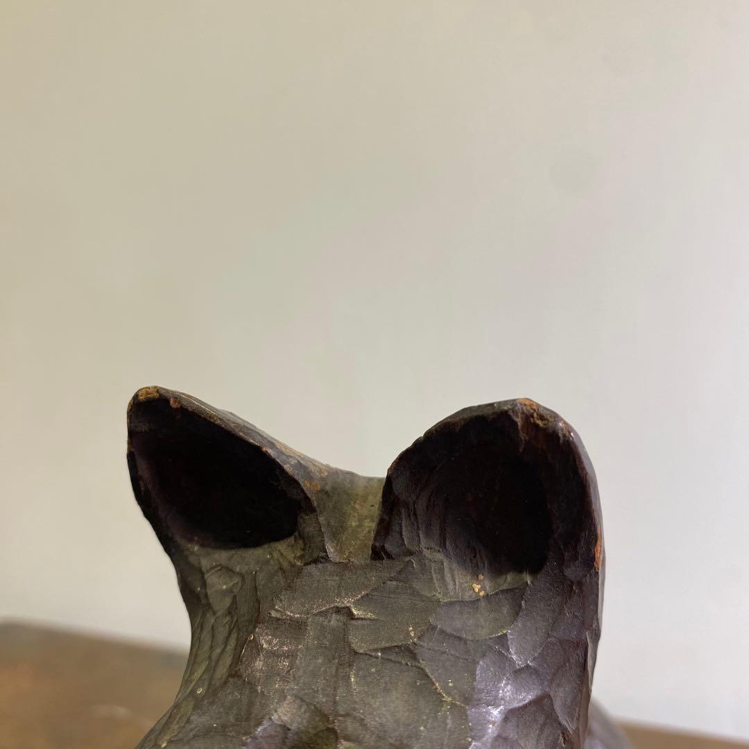 古い木彫りの犬 アンティーク