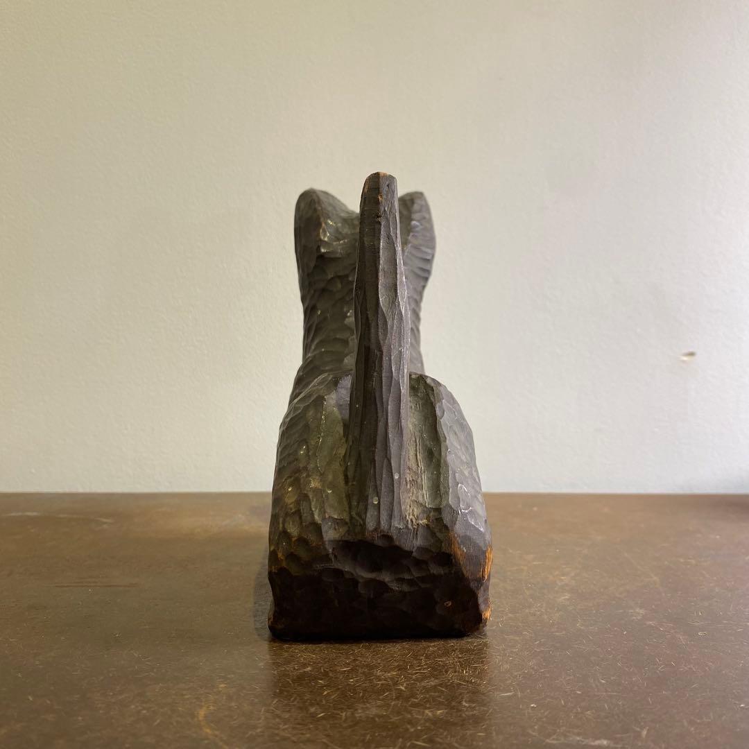 古い木彫りの犬 アンティーク