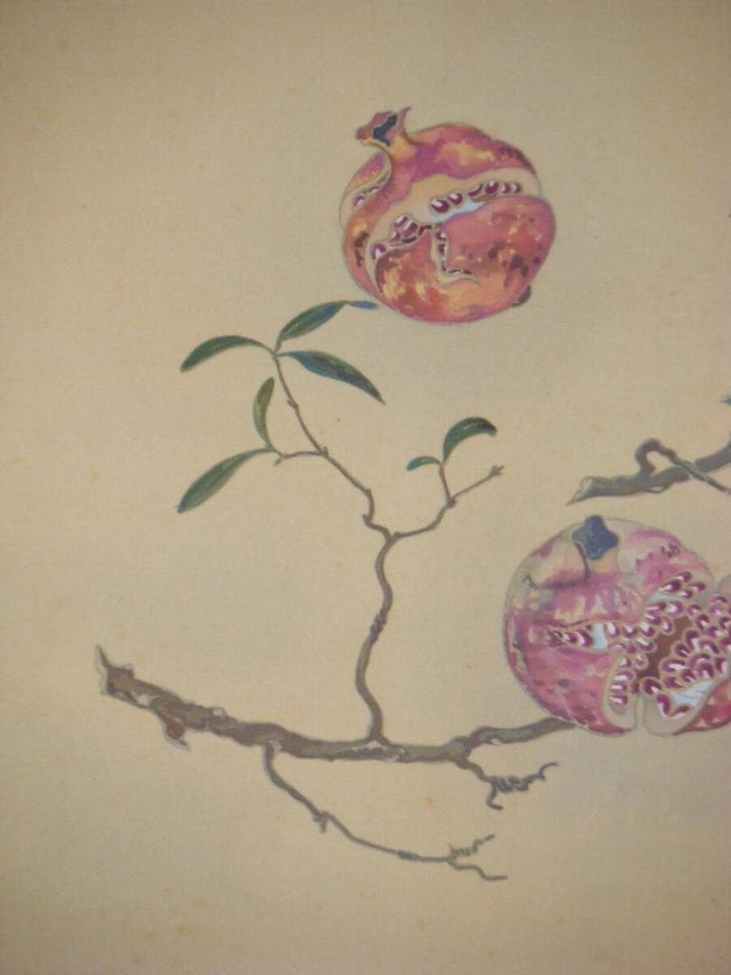 【真作】掛軸　柘榴　逸品　共箱入　P34