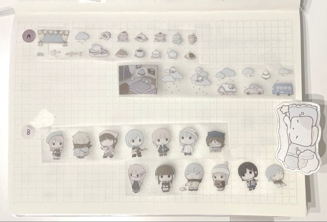 韓国作家　キスカットテープ　切り売り　mering　シール