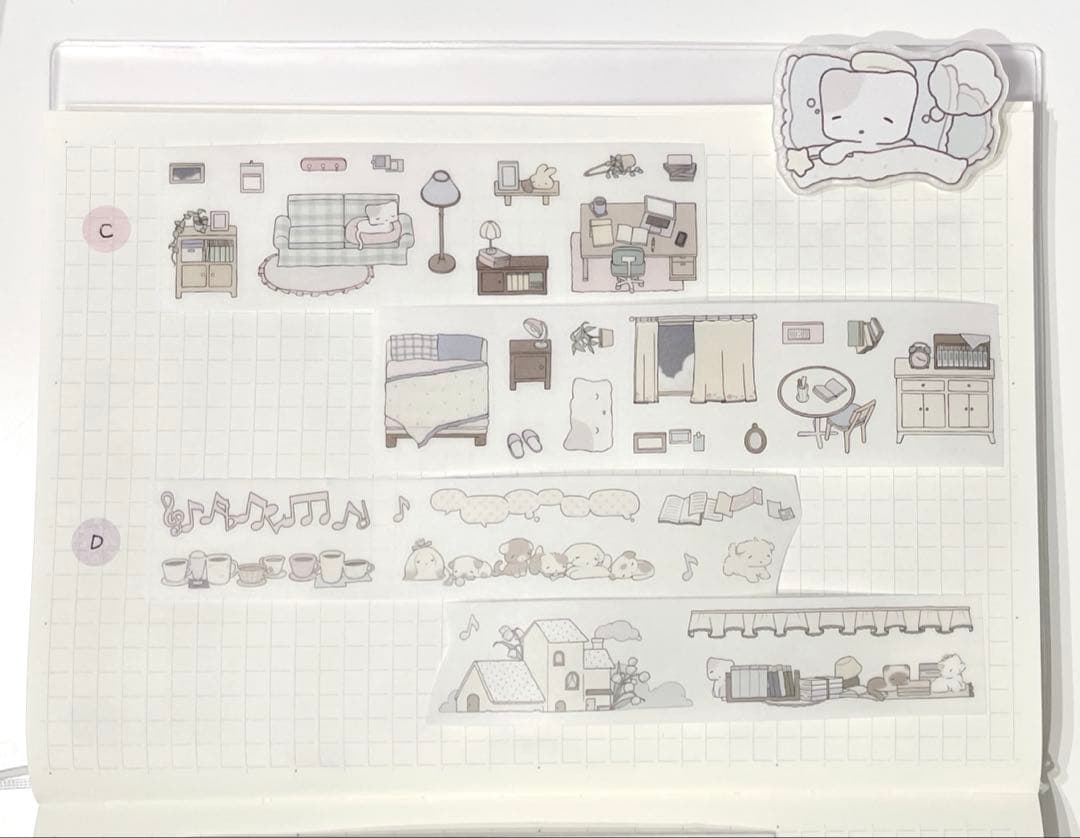 韓国作家　キスカットテープ　切り売り　mering　シール