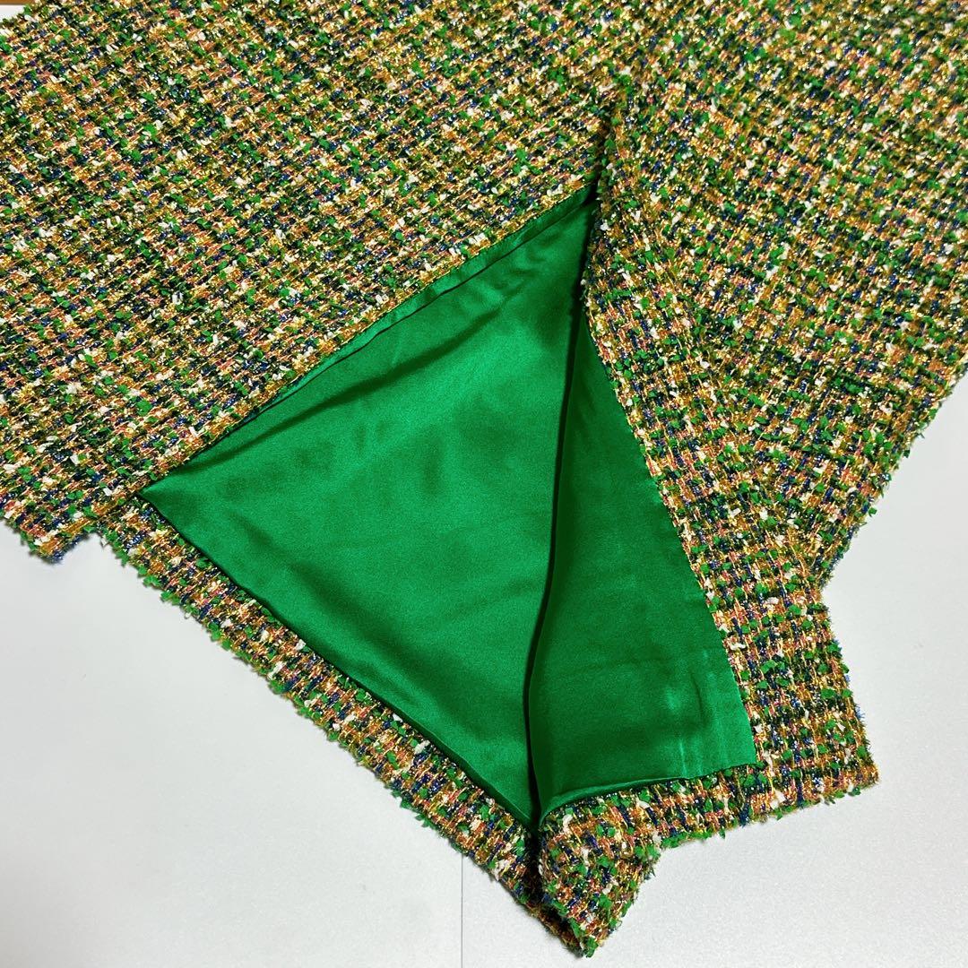 DRAWER ドゥロワー ツイードジップスカート 36