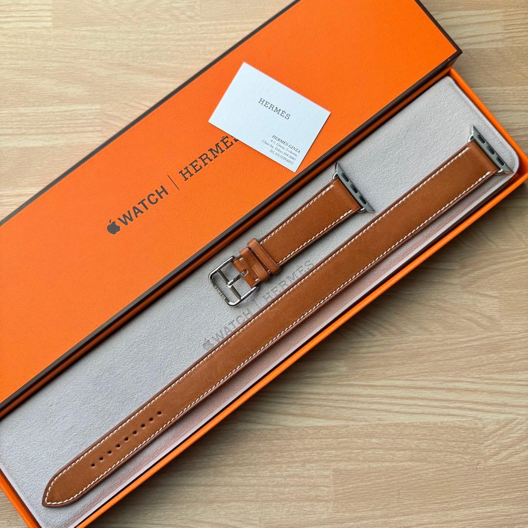 2350 Apple Watch エルメス　ブラウン　レザー　ドゥブルトゥール