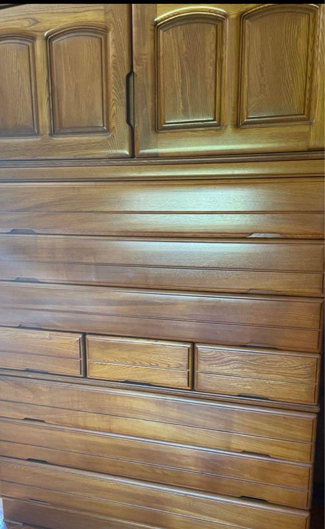 着物収納棚4段 着物箪笥　婚礼箪笥 和ダンス 大川家具　レトロ　木目調