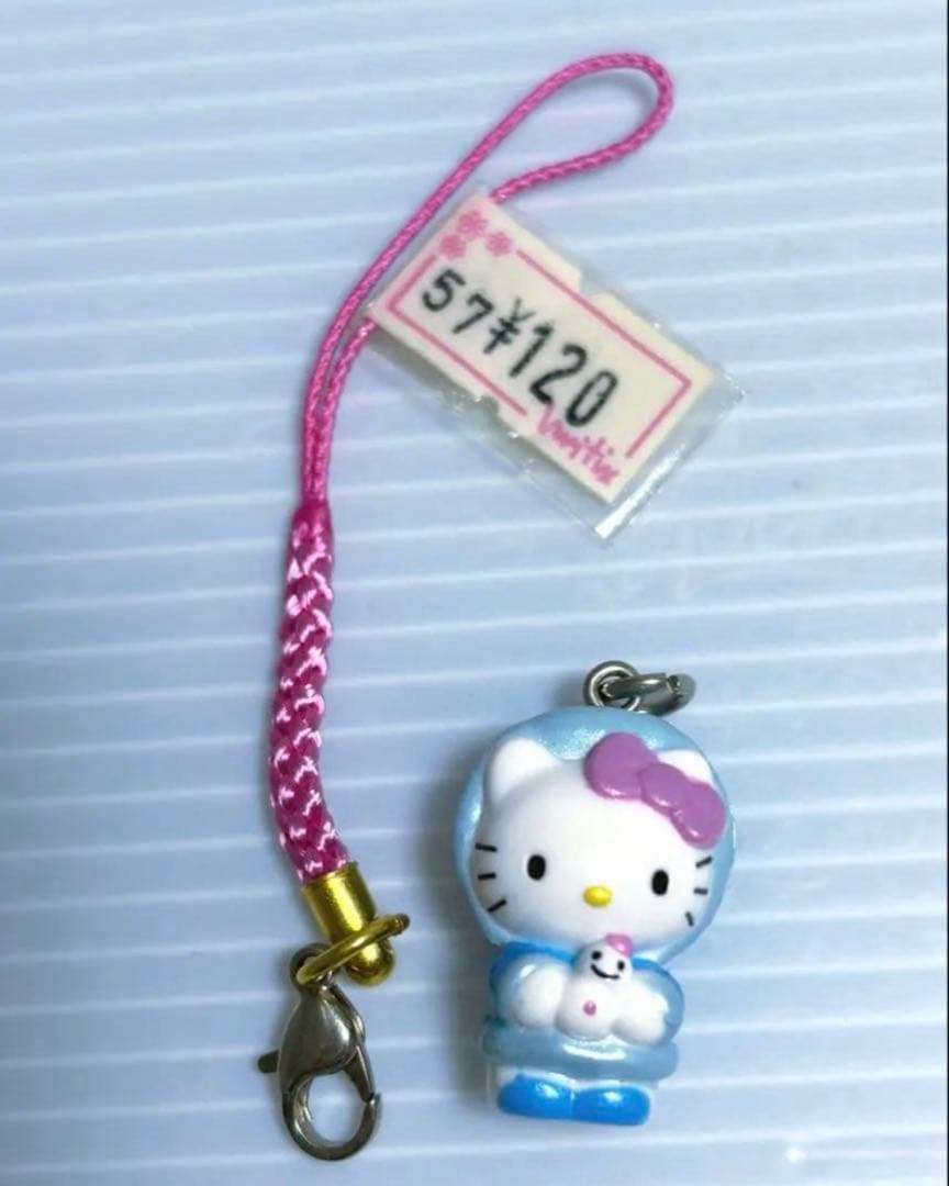 雪だるま　パーツ　ハローキティ　平成レトロ　サンリオ　キーホルダー　根付け