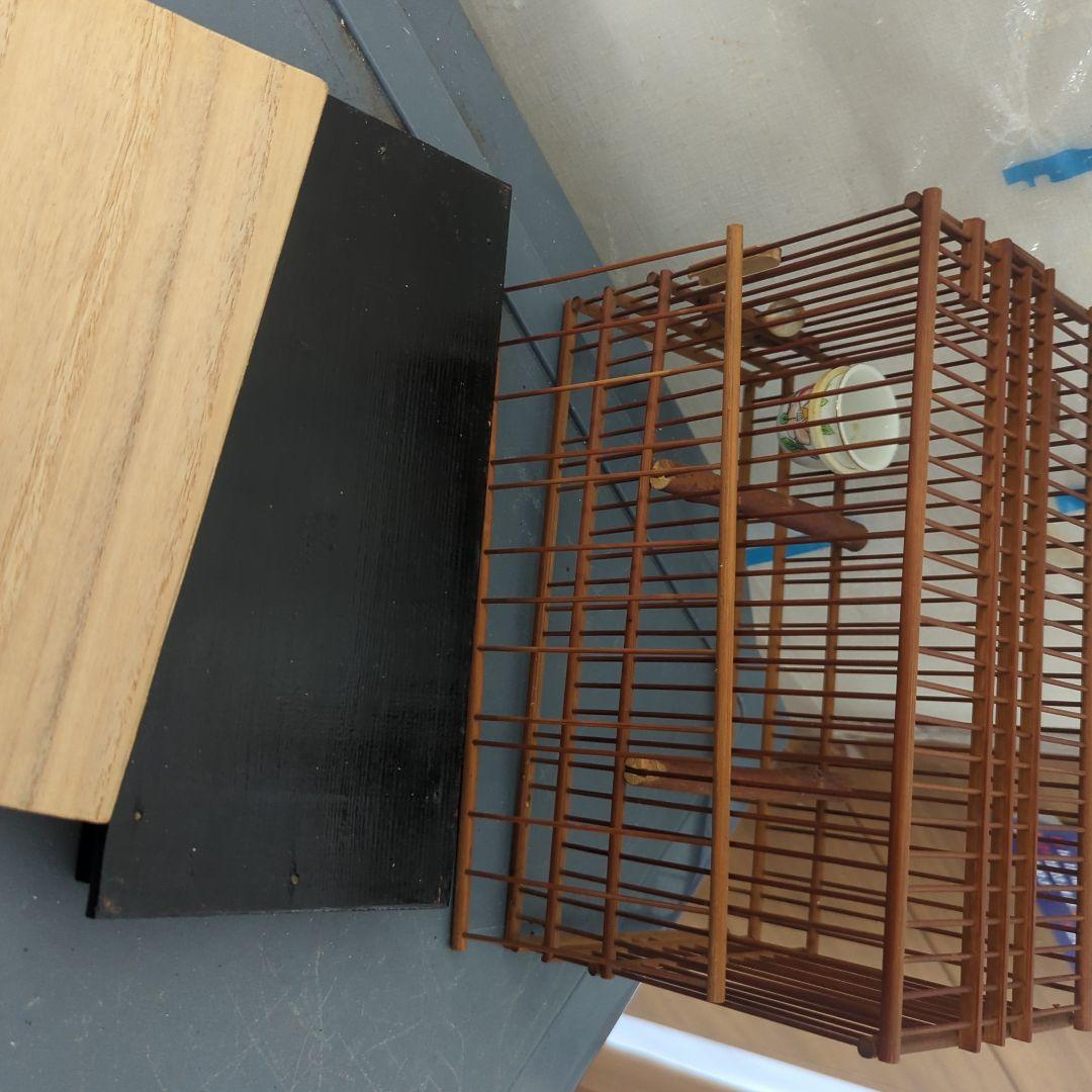 鳥籠　（６個セット）　餌猪口６個。（九谷焼）名札６枚