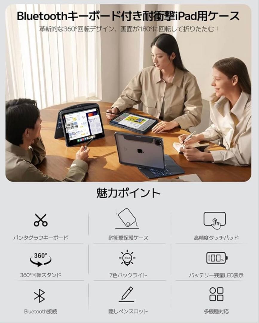 Bluetoothキーボード付きiPadケース