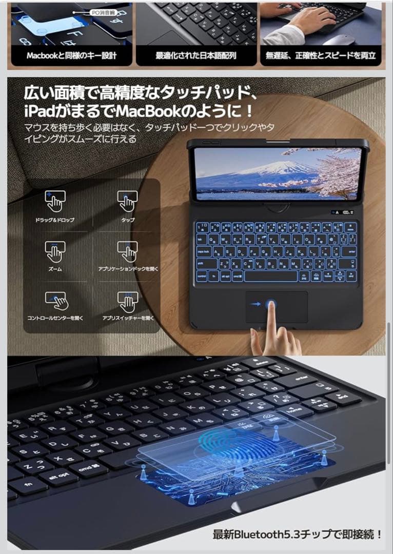 Bluetoothキーボード付きiPadケース